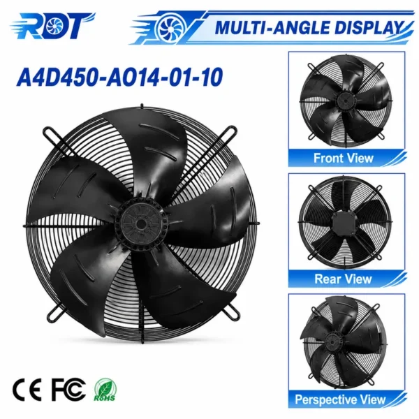 Axial Cooling Fan, A4D450-AO14-01, 400V, 340W, 450mm - view 6