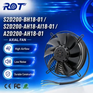 Axial Cooling Fan, S2D200-AH18-AI18-01, 400VAC, 200mm, 940m3/h