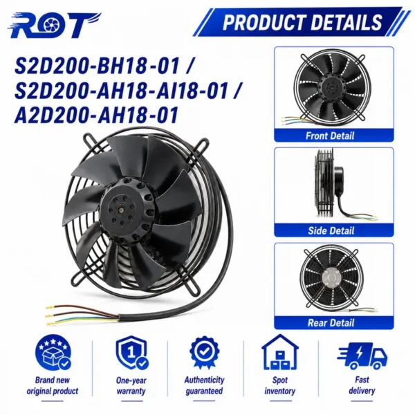 Axial Cooling Fan, S2D200-AH18-AI18-01, 400VAC, 200mm, 940m3/h - view 5