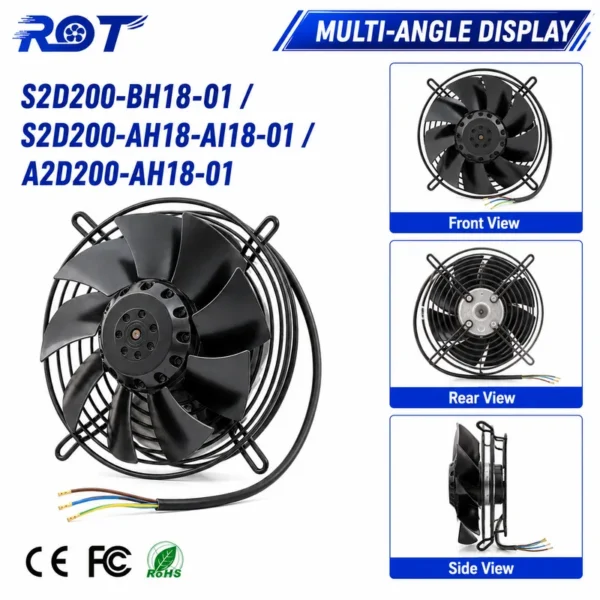 Axial Cooling Fan, S2D200-AH18-AI18-01, 400VAC, 200mm, 940m3/h - view 6