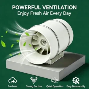 Axial Duct Fan, 230V, 165W, 2450rpm, 1110m3/h