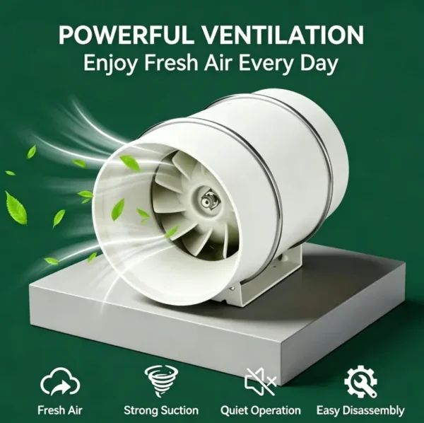 Axial Duct Fan, 230V, 165W, 2450rpm, 1110m3/h