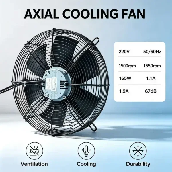 Axial Exhaust Fan, A3P350-EC092-041, 220V, 50/60HZ, 350mm