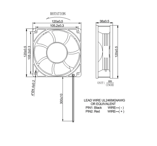Axial Fan, 120Mm, 4000Rpm, 12V, 24V - view 6