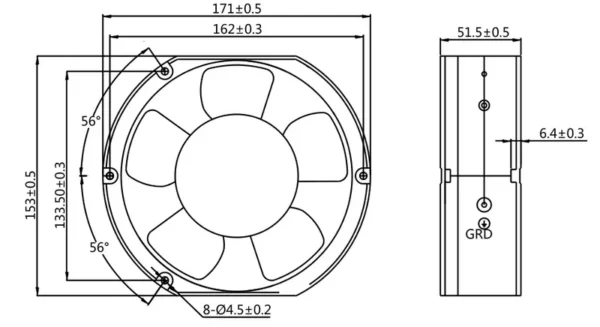 Axial Fan, 17251mm, 110V, Plastic - view 3