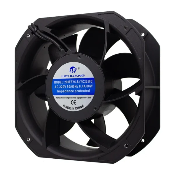 Axial Fan, 225x225x80mm, 22580, 110V~240V, 800cfm - view 2