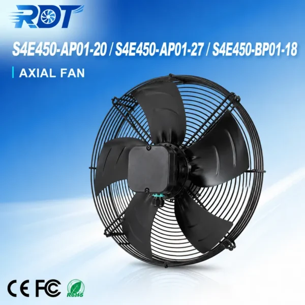 Axial Fan, 230V, 245/355W, 1400/1600RPM, 450mm