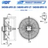 Axial Fan, 230V, 245/355W, 1400/1600RPM, 450mm - view 3