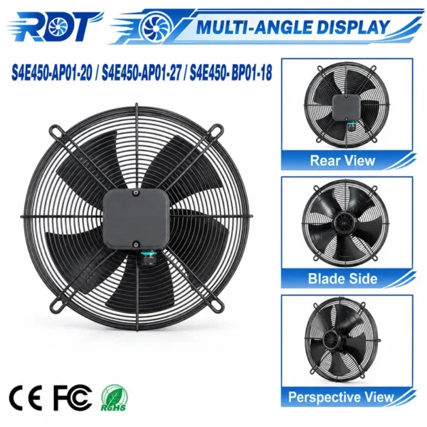Axial Fan, 230V, 245/355W, 1400/1600RPM, 450mm - view 6