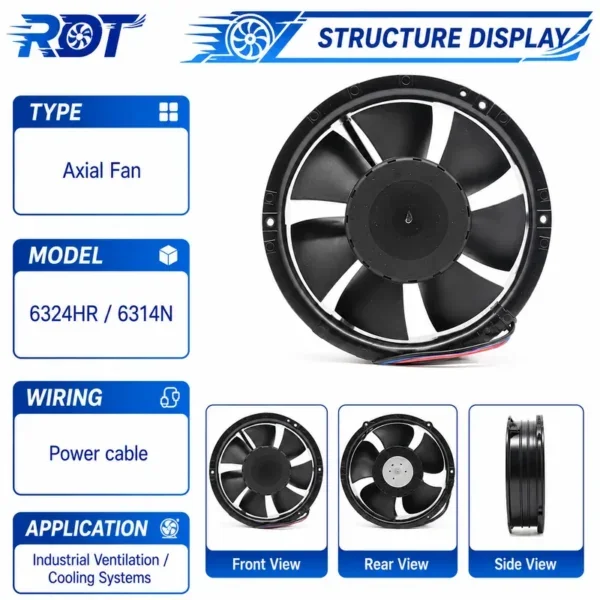 Axial Fan, 24V, 6314N, 172mm - view 2
