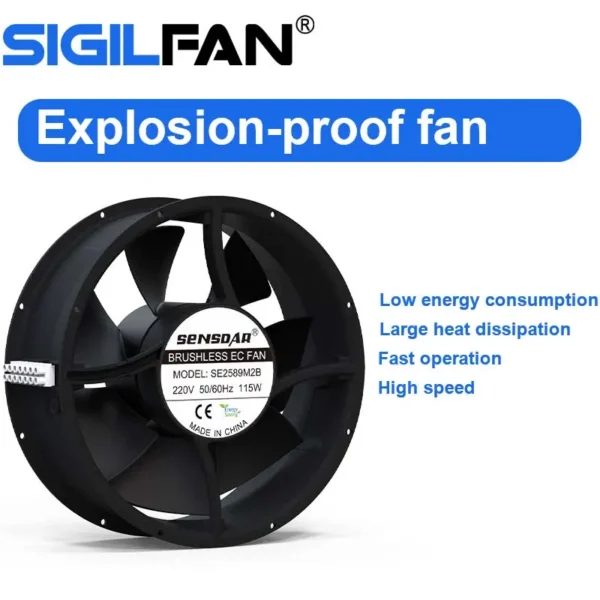 Axial Fan, 254x89mm, 10", Explosion-proof, 110-240V - view 6