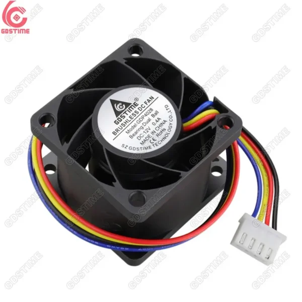 Axial Fan, 4028, 40x40x28mm, 4pin, 12V - view 2