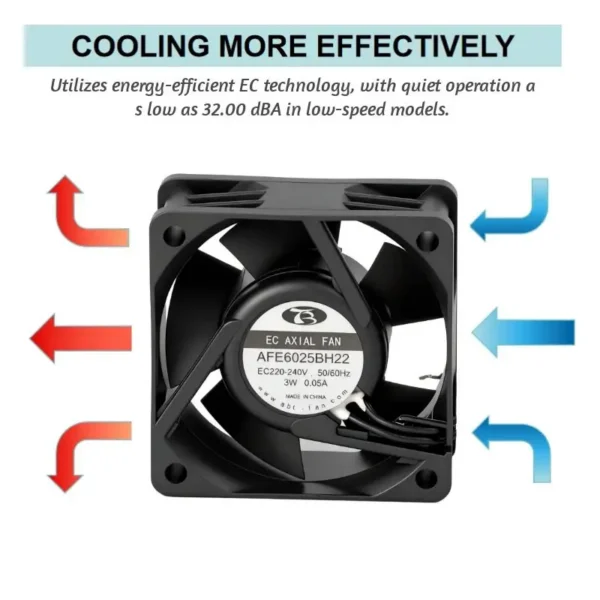Axial Fan, 60x60x25mm, 110V, 220V - view 3