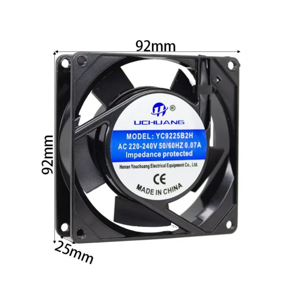 Axial Fan, 9225, 92x92x25mm, Plastic, 220V