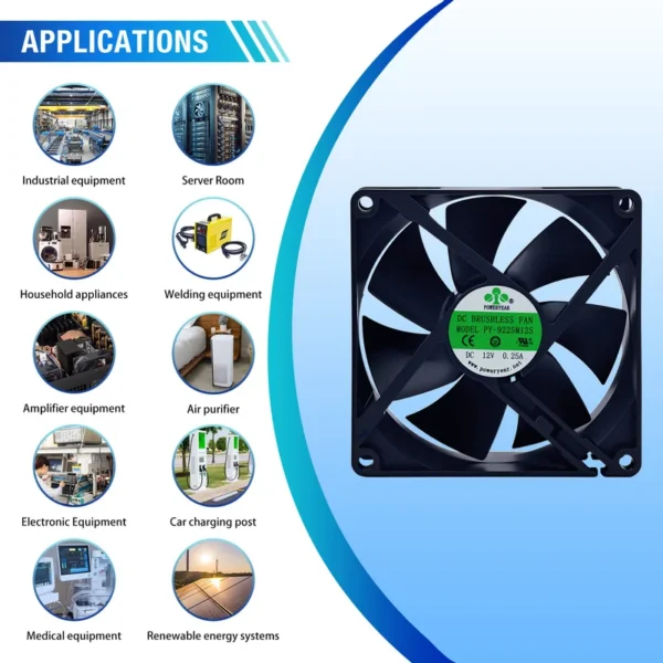 Axial Fan, 92mm, CFM, Brushless, 24V - view 6