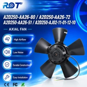 Axial Fan, A2D250-AA26-80, 400V, 140W, 2520RPM