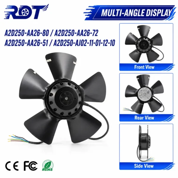 Axial Fan, A2D250-AA26-80, 400V, 140W, 2520RPM - view 5