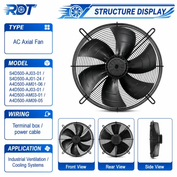 Axial Fan, A4D500-AM01-06, AJ03-01, AM03-01, 400V - view 2