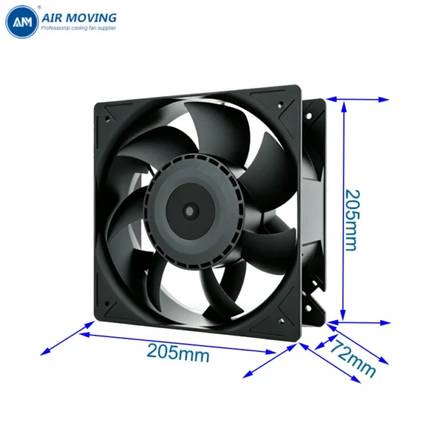 Axial Fan, AM20572HEC, Brushless, 200x200x57mm, 110-240V - view 2