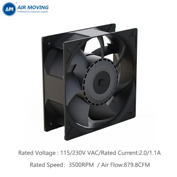 Axial Fan, AM20572HEC, Brushless, 200x200x57mm, 110-240V - view 5