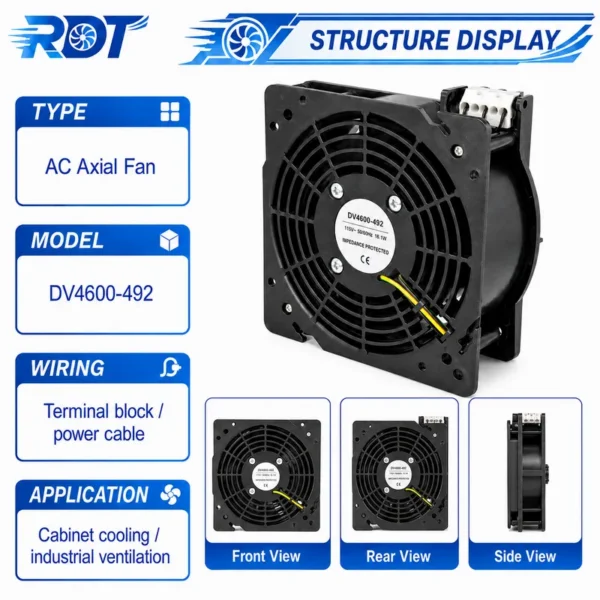 Axial Fan, DV4600-492, 115VAC, 120mm - view 2