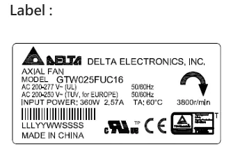 Axial Fan, GTW025FUC16, 250mm, 230V, 360W - view 4