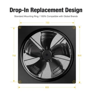 Axial Fan, LONGWELL, 280x280, 450mm, 500mm