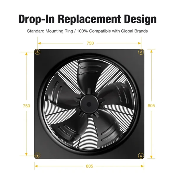 Axial Fan, LONGWELL, 280x280, 450mm, 500mm