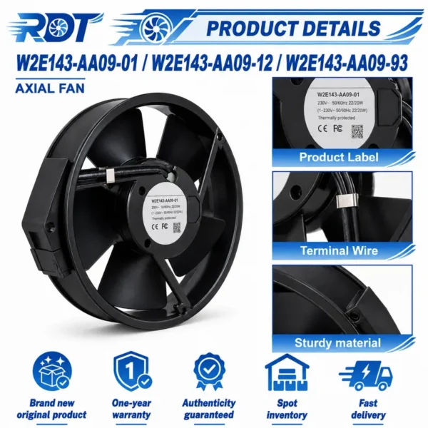 Axial Fan, W2E143-AA09-01/12/93, 172X51mm - view 5