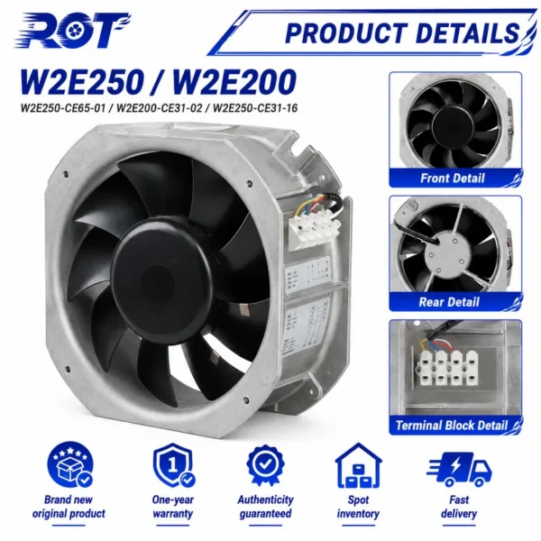 Axial Fan, W2E250-CE31-16, 230V, 250mm, 127W - view 5