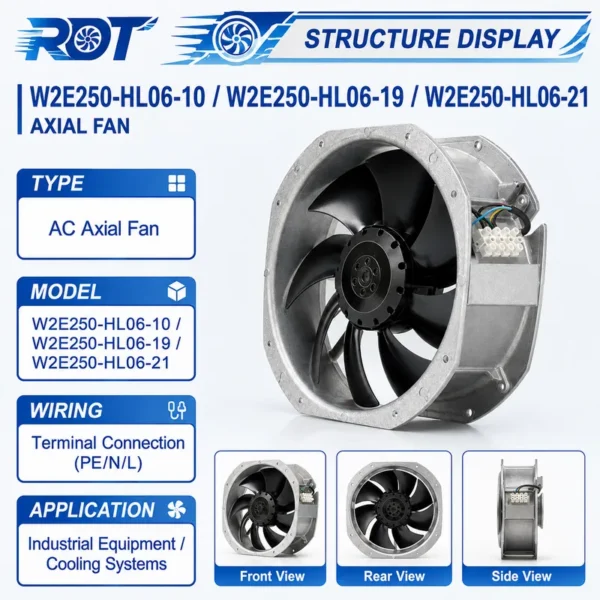 Axial Fan, W2E250-HL06-01, W2E250-HL06-19, W2E250-HL06-21 - view 2