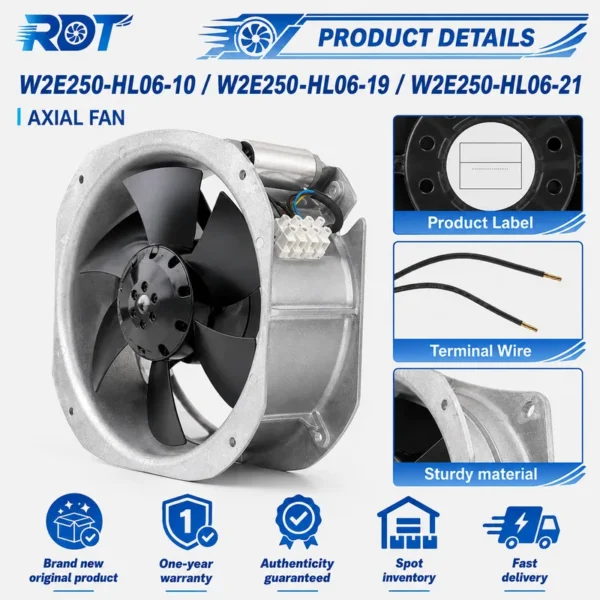 Axial Fan, W2E250-HL06-01, W2E250-HL06-19, W2E250-HL06-21 - view 5
