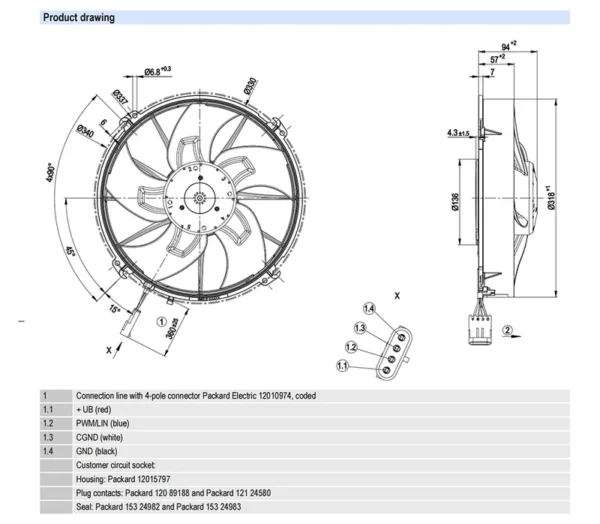 Axial Fan, W3G300-ER38-45, HVAC - view 4