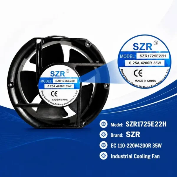 Axial Flow Cooling Fan, SZR1725, 110-220V, 4200RPM, Brushless - view 2
