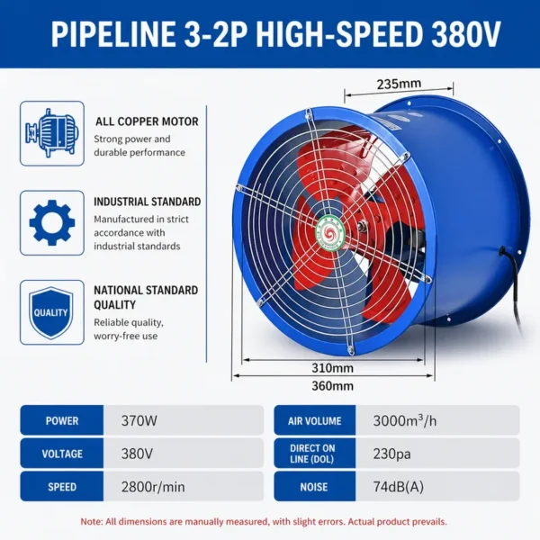 Axial Flow Duct Fan, Steel, Copper - view 6