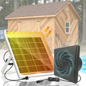 Axial Flow Exhaust Fan, Waterproof, Brushless, Solar, 8W