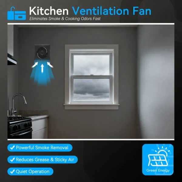 Axial Flow Exhaust Fan, Waterproof, Brushless, Solar, 8W - view 4