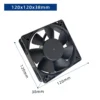 Axial Flow Fan, 110-220V, 120x120x38mm, Plastic, 70000 - view 3
