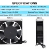 Axial Flow Fan, 120x120x38mm, 110V, 220V, 240V - view 3