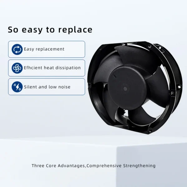 Axial Flow Fan, 172x150x51mm, 110-220V, 70000, Plastic - view 5