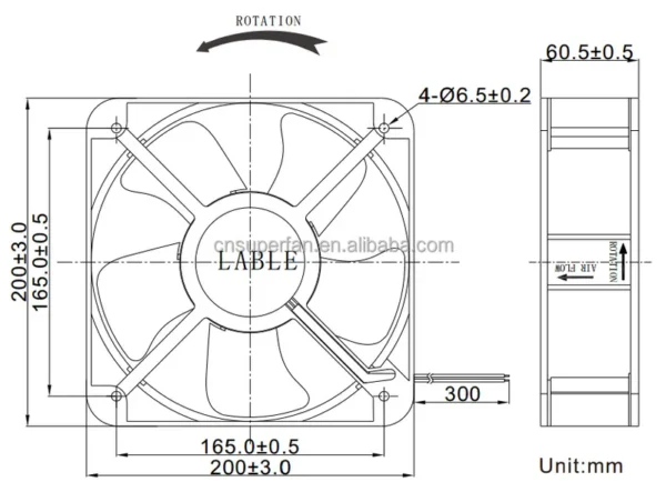 Axial Flow Fan, 20060, 12v, 24v, 48v - view 6