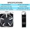 Axial Flow Fan, 20060, 200x200x60mm, 110V, 220V - view 3
