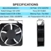 Axial Flow Fan, 20060, 200x200x60mm, 110V, 220V - view 3