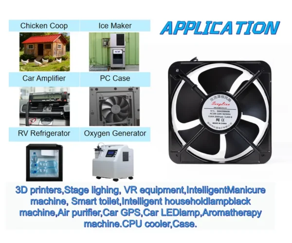 Axial Flow Fan, 20060, 200x200x60mm, 110V, 220V - view 6