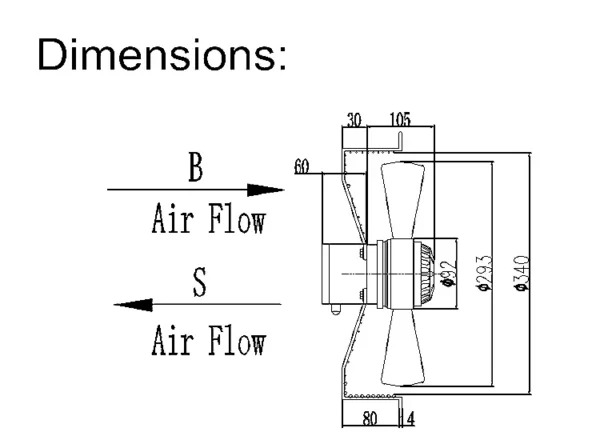 Axial Flow Fan, 250mm, 220V, 960m3 - view 2