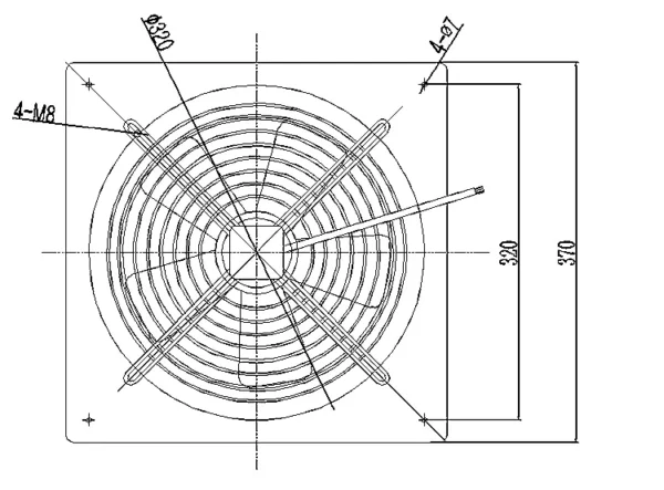 Axial Flow Fan, 250mm, 220V, 960m3 - view 3