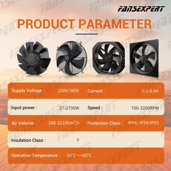 Axial Flow Fan, 450Mm, 220V, 230V, 250W - view 6