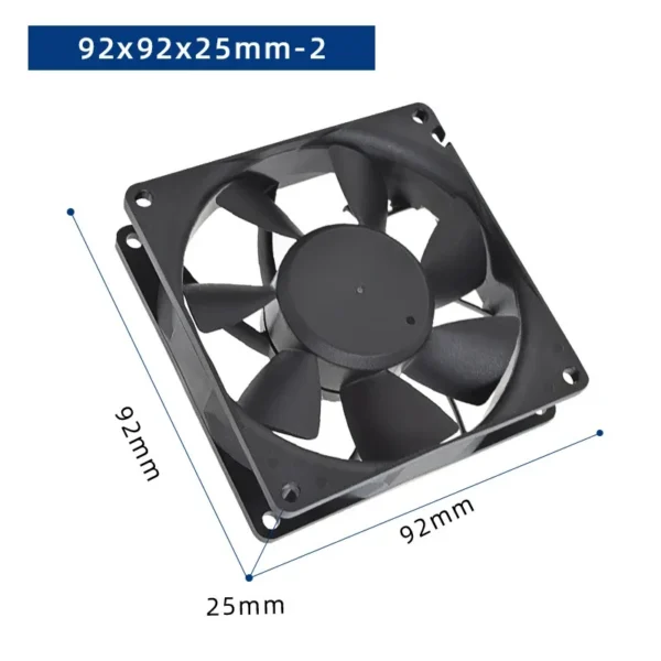 Axial Flow Fan, 48V, 92x92x25mm, Plastic - view 5