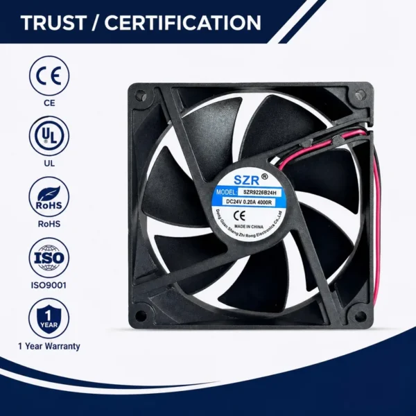 Axial Flow Fan, 5000RPM, 5/12/24/48V, 9225 - view 6