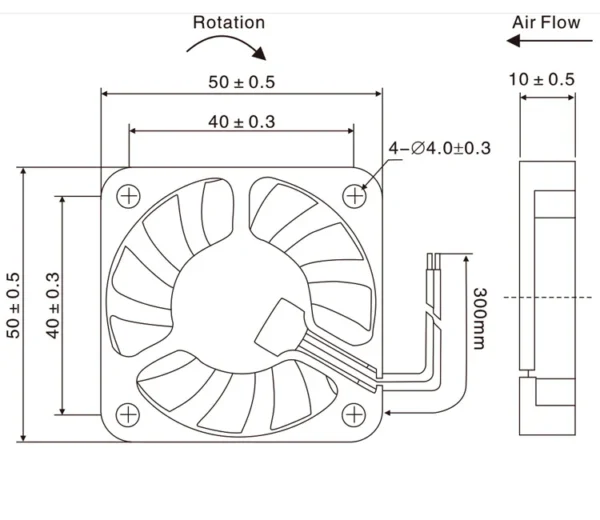 Axial Flow Fan, 5010, 5v, 12v, 24v - view 6